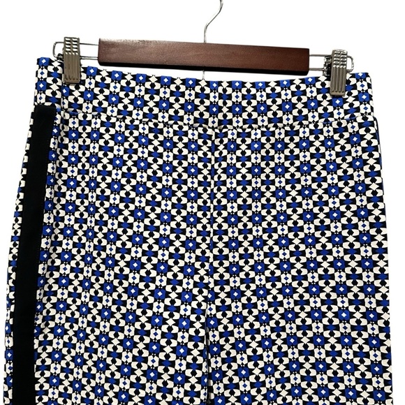 Maeve Anthropologie Pull On Bootcut Pants Geometric Womens Size Small Blue Motif - Picture 2 of 10